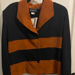 Brown/Orange and black Suede Jacket